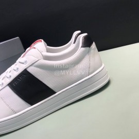 Prada Fashion Cowhide Nylon Casual Sneakers For Men White