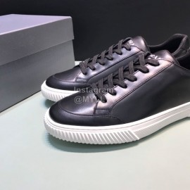 Prada Fashion Leather Casual Sneakers For Men Black
