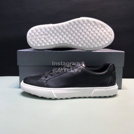 Prada Fashion Leather Casual Sneakers For Men Black