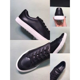 Prada Fashion Leather Casual Sneakers For Men Black