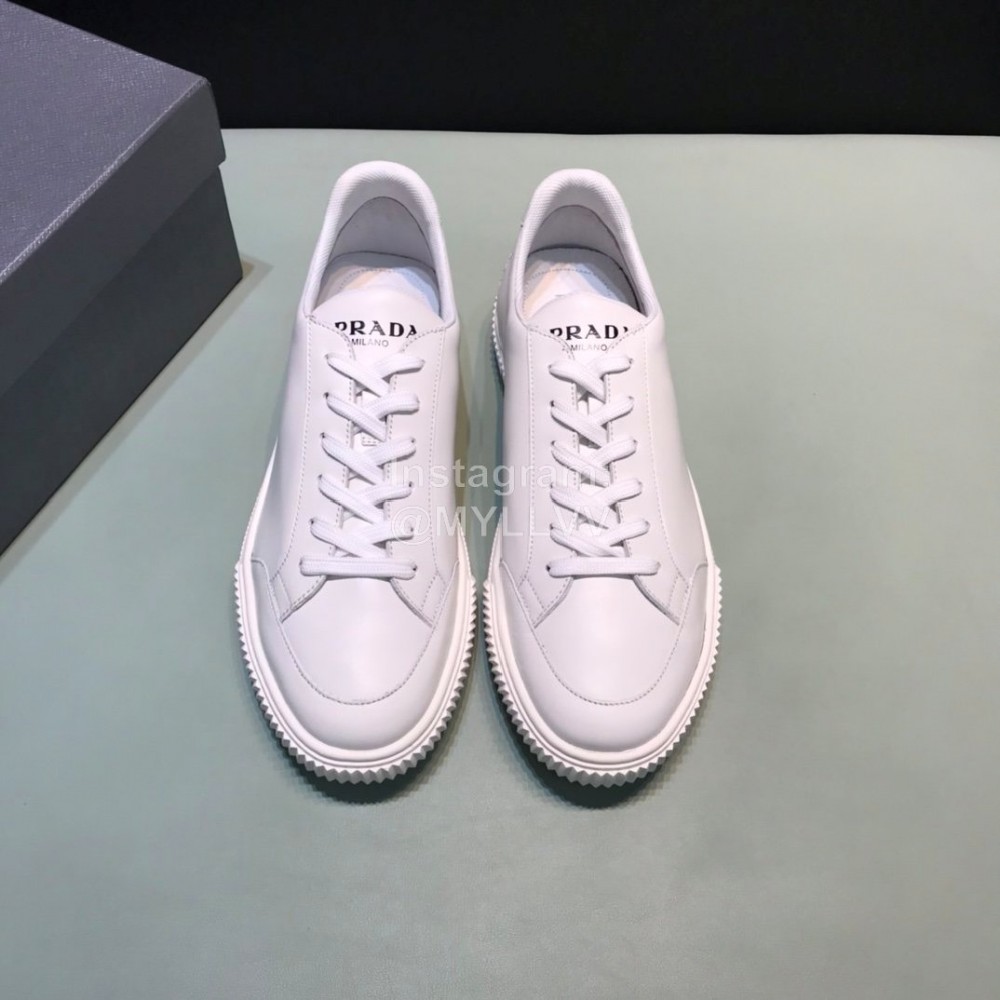 Prada Fashion Leather Casual Sneakers For Men White