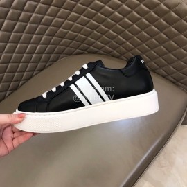 Prada New Cowhide Lace Up Thick Soled Sneakers For Men Black
