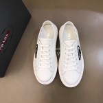 Prada New Canvas Nylon Thick Soled Sneakers For Men White