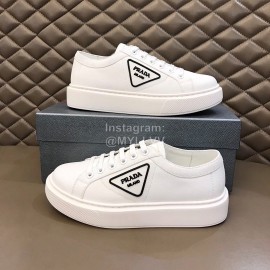 Prada New Canvas Nylon Thick Soled Sneakers For Men White