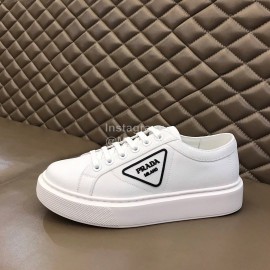 Prada New Canvas Nylon Thick Soled Sneakers For Men White
