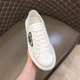 Prada New Canvas Nylon Thick Soled Sneakers For Men White