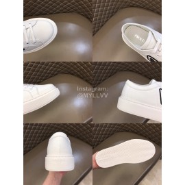 Prada New Canvas Nylon Thick Soled Sneakers For Men White