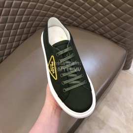Prada New Canvas Nylon Thick Soled Sneakers For Men Green