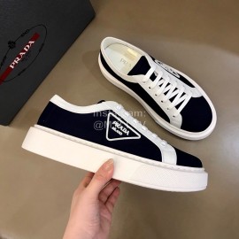 Prada New Canvas Nylon Thick Soled Sneakers For Men Black