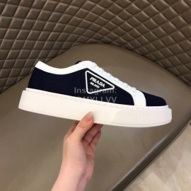 Prada New Canvas Nylon Thick Soled Sneakers For Men Black