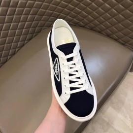 Prada New Canvas Nylon Thick Soled Sneakers For Men Black