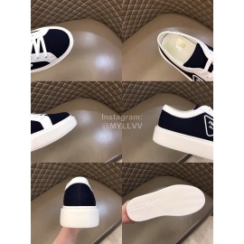 Prada New Canvas Nylon Thick Soled Sneakers For Men Black