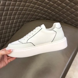 Prada Nylon Leather Thick Soled Sneakers For Men White