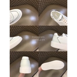Prada Nylon Leather Thick Soled Sneakers For Men White