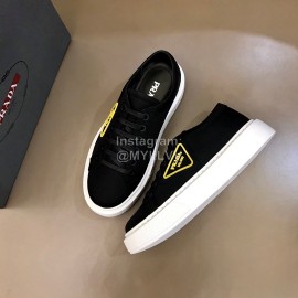 Prada Nylon Thick Soled Shoes For Men Black