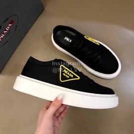 Prada Nylon Thick Soled Shoes For Men Black