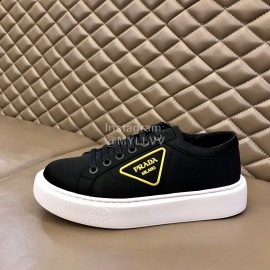 Prada Nylon Thick Soled Shoes For Men Black
