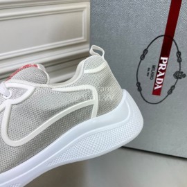 Prada New Cowhide Casual Sneakers For Men Gray