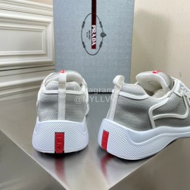 Prada New Cowhide Casual Sneakers For Men Gray