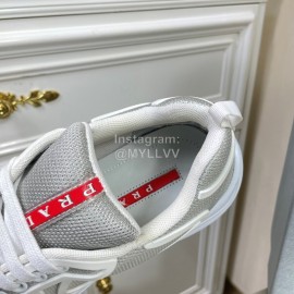 Prada New Cowhide Casual Sneakers For Men Gray
