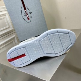 Prada New Cowhide Casual Sneakers For Men Gray