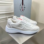 Prada New Cowhide Casual Sneakers For Men Beige