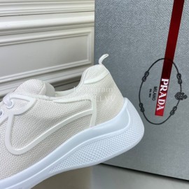 Prada New Cowhide Casual Sneakers For Men Beige