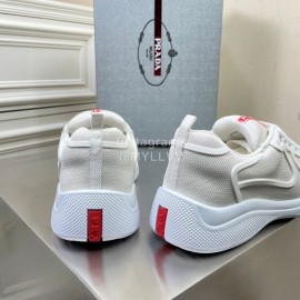 Prada New Cowhide Casual Sneakers For Men Beige