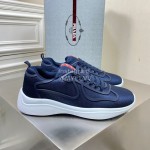 Prada New Cowhide Casual Sneakers For Men Navy