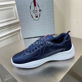 Prada New Cowhide Casual Sneakers For Men Navy