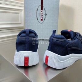 Prada New Cowhide Casual Sneakers For Men Navy