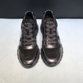 Prada Suede Cloth Leather Sneakers For Men Black