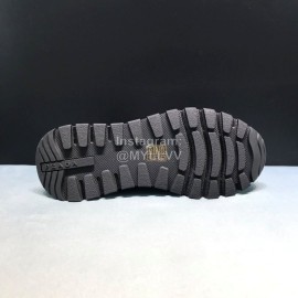Prada Suede Cloth Leather Sneakers For Men Black