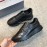 Prada Black Calf Leather Lace Up Sneakers For Men