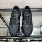 Prada Mesh Cowhide Casual Sneakers For Men Black