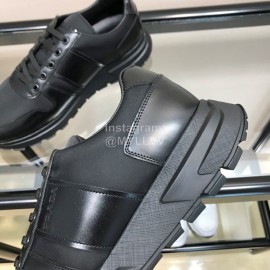 Prada Mesh Cowhide Casual Sneakers For Men Black
