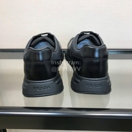 Prada Mesh Cowhide Casual Sneakers For Men Black