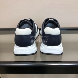 Prada Summer Mesh Cowhide Casual Sneakers For Men Blue