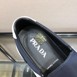 Prada Summer Mesh Cowhide Sneakers For Men Blue