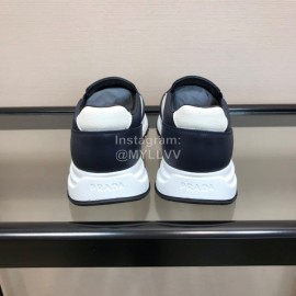Prada Summer Mesh Cowhide Sneakers For Men Blue