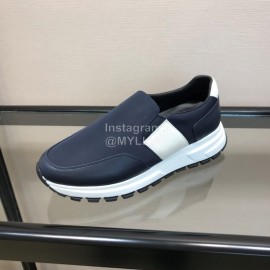 Prada Summer Mesh Cowhide Sneakers For Men Blue