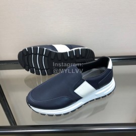 Prada Summer Mesh Cowhide Sneakers For Men Blue