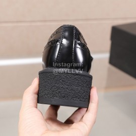 Prada Calf Leather Thick Soled Casual Shoes For Men Black