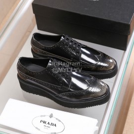 Prada Calf Leather Lace Up Thick Soled Casual Shoes For Men 
