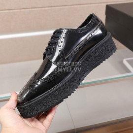 Prada Calf Leather Lace Up Thick Soled Casual Shoes For Men 