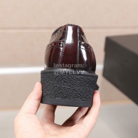 Prada Calf Leather Thick Soled Casual Shoes For Men Reddish Brown