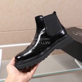 Prada Cowhide Thick Soled Short Boots For Men 