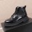Prada Cowhide Lace Up Thick Soled Short Boots For Men 