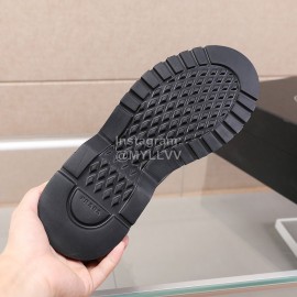 Prada Cowhide Lace Up Thick Soled Short Boots For Men 