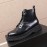 Prada Black Cowhide Lace Up Thick Soled Short Boots For Men 